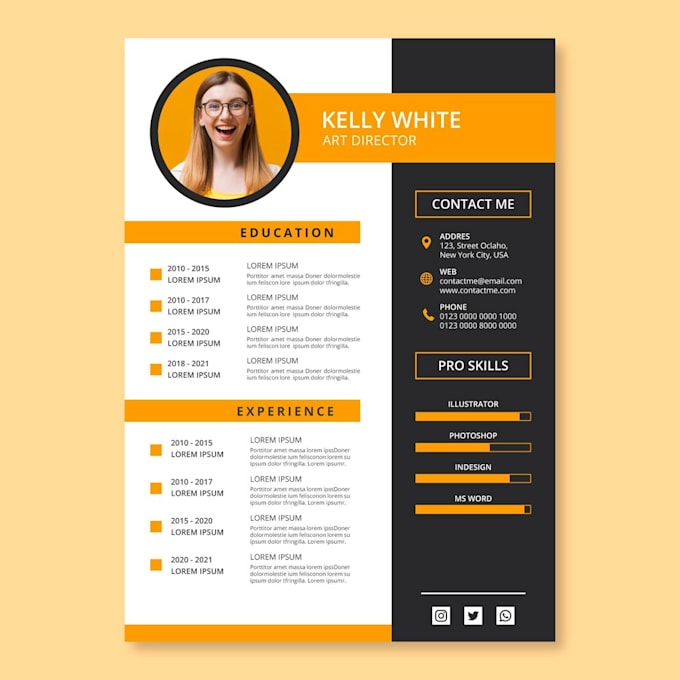 Gig Preview - Perform  a professional resume design and CV design