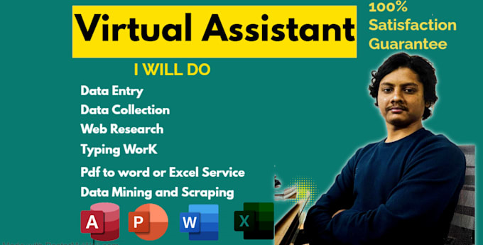 Gig Preview - Be active virtual assistant and provide data entry, web research