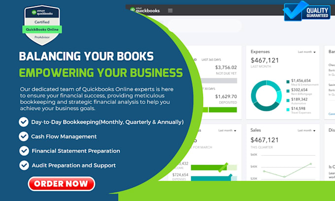 Gig Preview - Do setup, clean up, reconciliation and bookkeeping in quickbooks online