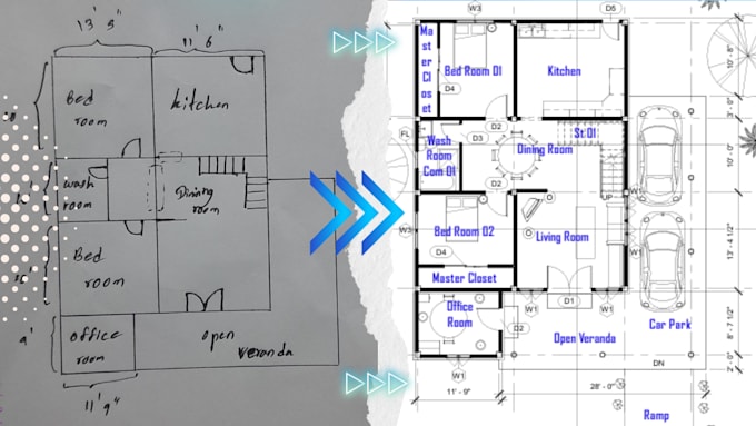 Gig Preview - Convert PDF, sketch, or image to detailed autocad drawings