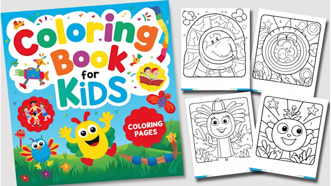 Gig Preview - Create complete coloring book pages for kids for amazon KDP ebay