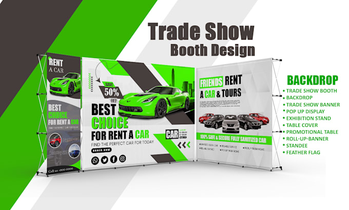 Gig Preview - Design trade show booth backdrop exhibition stand design