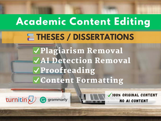 Gig Preview - Do complete ai content editing, rewriting and plagiarism removal or check