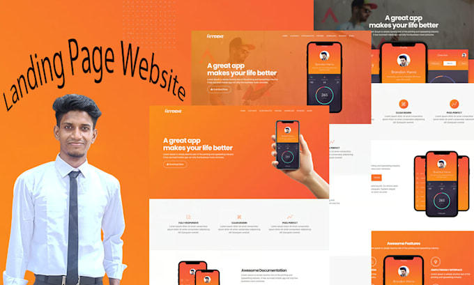 Gig Preview - Build responsive landing page website design using HTML CSS