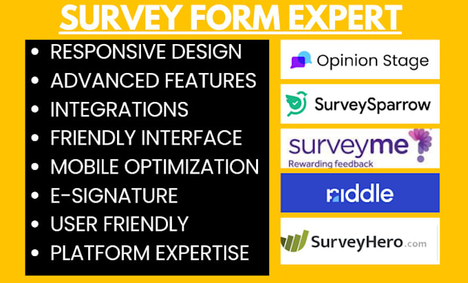 Gig Preview - Setup surveyme feedbackly surveysparrow surveyhero riddle swell opinion stage