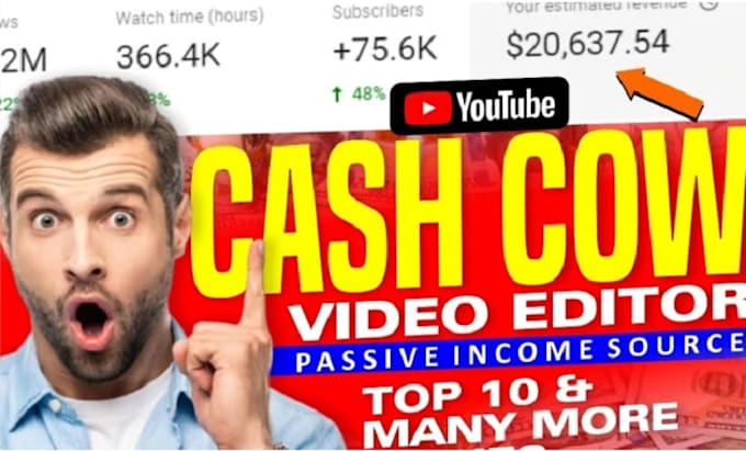 Gig Preview - Create top 10 cashcow faceless videos and cash cow youtube automation channel