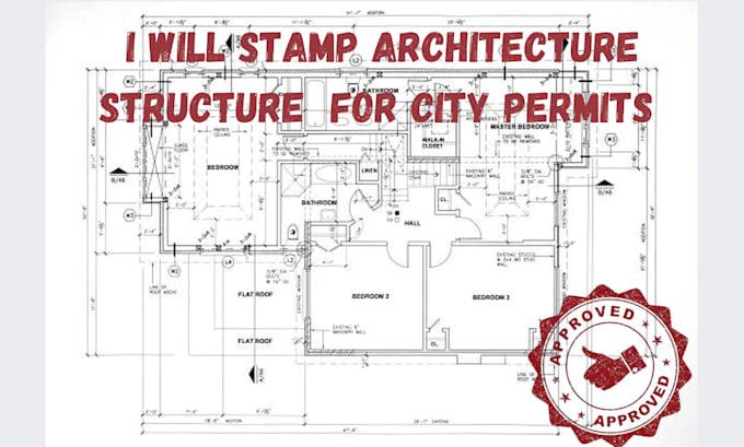 Gig Preview - Draw stamp architectural drawing engineering drawing ad city permit floor plan