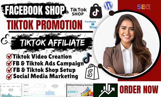 Gig Preview - Setup tiktok shop, facebook shop ads campaign, add product, tiktok dropshipping