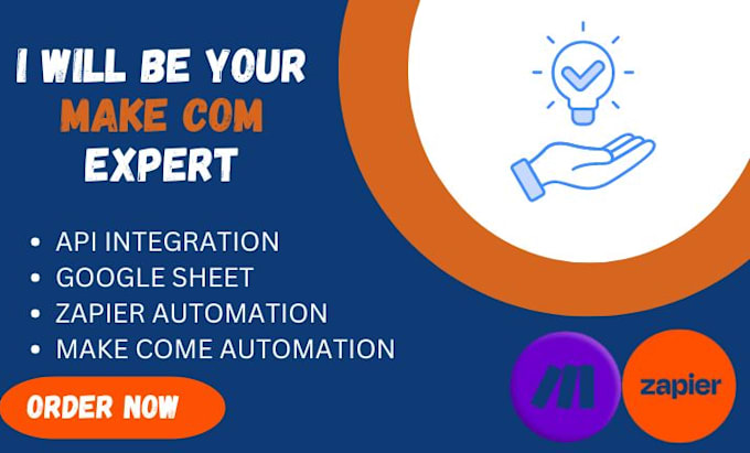 Gig Preview - Do made com, fix make com automation, integromat and zapier automation api