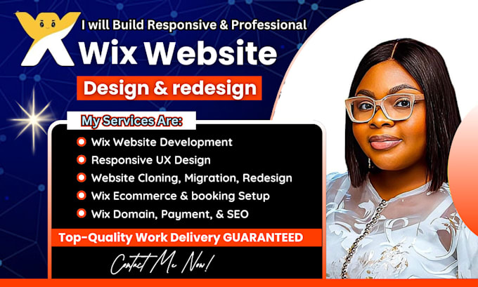 Gig Preview - Build wix website design, redesign wix wesbite development, wix website design