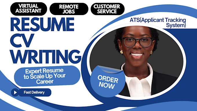 Gig Preview - Write professional virtual assistant resume cv for remote jobs, customer service