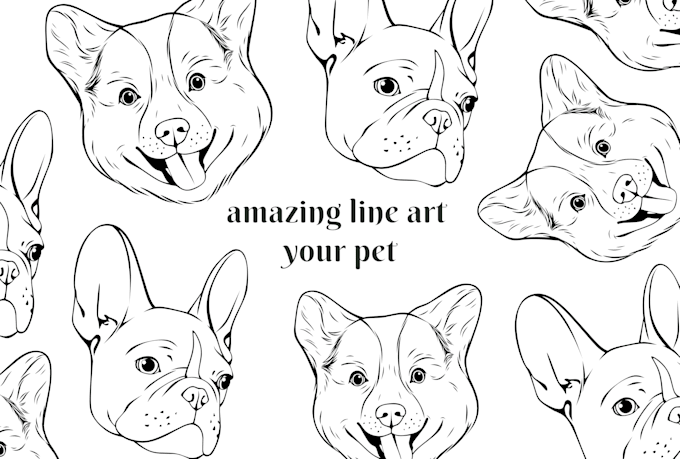 Gig Preview - Draw your cat dog in amazing black and white illustration