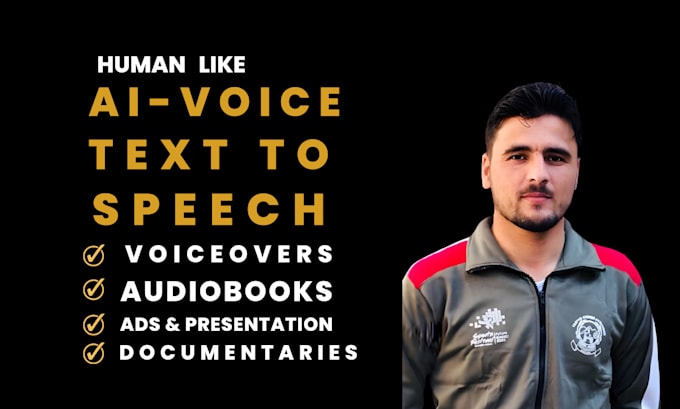 Gig Preview - Create human like male, female ai voice over text to speech