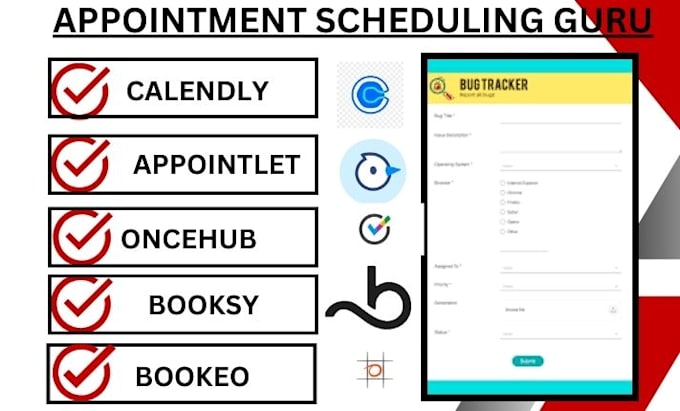 Gig Preview - Setup calendly square appointment appointlet oncehub booksy bookeo acuity VA