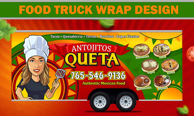 Gig Preview - Design food truck wrap, food trailer wrap, food van wrap or any vehicle wrap