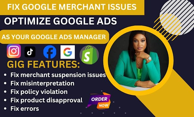 Gig Preview - Set up google merchant center, optimize goo gle ads as your goo gle ads manager