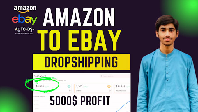 Gig Preview - Do amazon to ebay dropshipping top listings