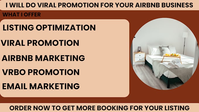 Gig Preview - Do airbnb promotion, airbnb listing, airbnb marketing, vrbo