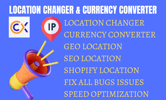 Gig Preview - Setup location changer currency converter fix bugs issues seo location shopify