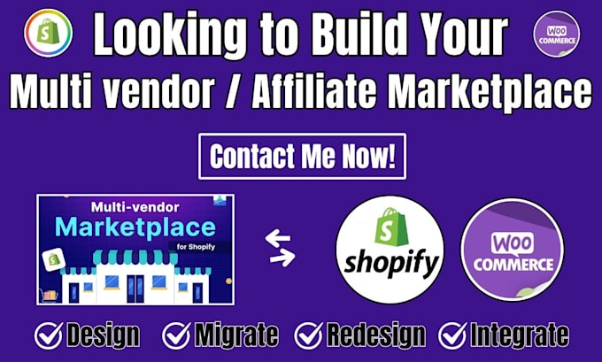 Gig Preview - Build shopify wordpress affiliate multi vendor ecommerce marketplace website