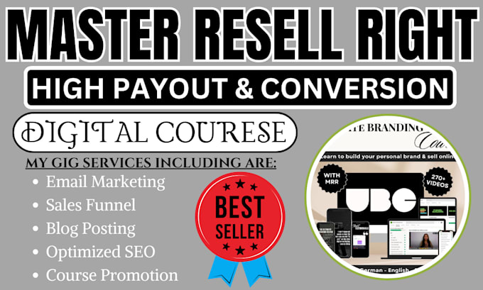 Gig Preview - Setup master resell right with email marketing campaign sales funnel