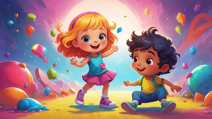 Gig Preview - Design cartoon children story book illustration and children book cover