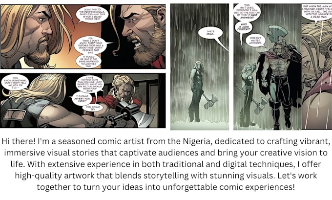 Gig Preview - Comic artist for superhero graphic novel, sci fi noir panel, gore comic cover