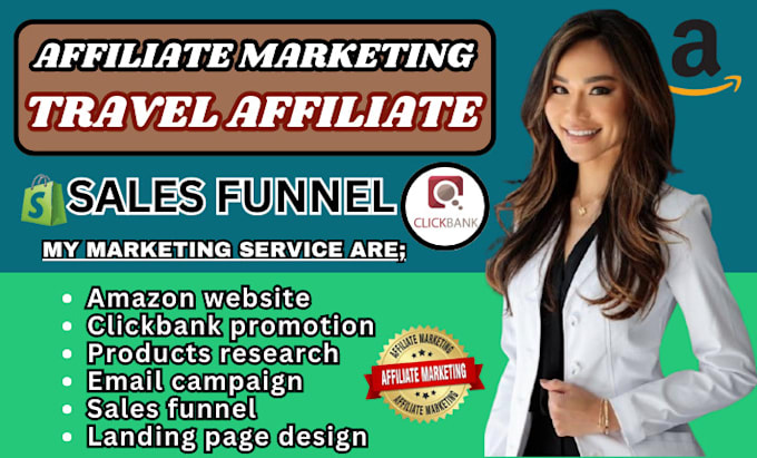 Gig Preview - Promote travel affiliate, affiliate website for passive income