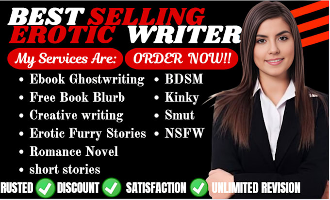 Gig Preview - Ghostwrite fiction writing, erotica writing, ebook writer, romance ebook writing