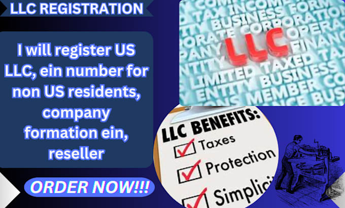 Gig Preview - Register US llc, ein number for non US residents, company formation ein, reselle