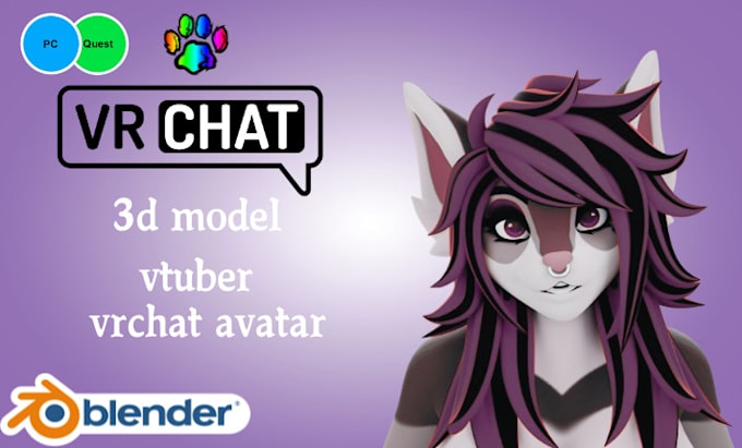 Gig Preview - Create vrchat avatar, 3d model, furry avatar, 3d vtuber, 3d nsfw model, vseeface