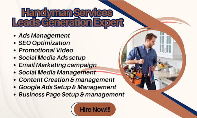 Gig Preview - Generate handyman lead plumber, painting, carpentry, roofing marketing hvac lead