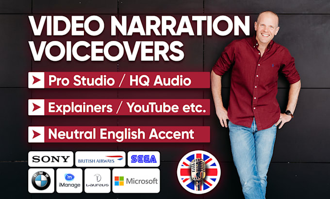 Bestseller - provide a professional male british english voiceover for video narration