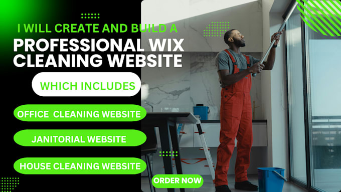 Gig Preview - Create wix cleaning website, house cleaning website, cleaning service business