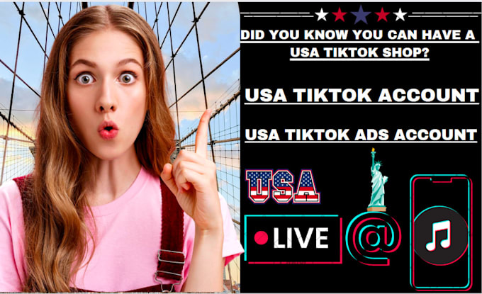 Gig Preview - Create usa tiktok account, tiktok usa account, usa tiktok business and ads