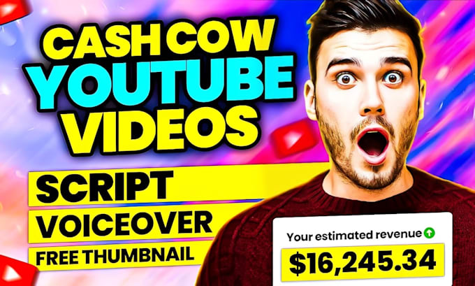 Gig Preview - Manage your cash cow, youtube automation channel and create faceless videos