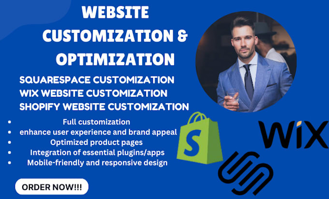 Gig Preview - Improve shopify, squarespace, wix customization, website, store management, cro