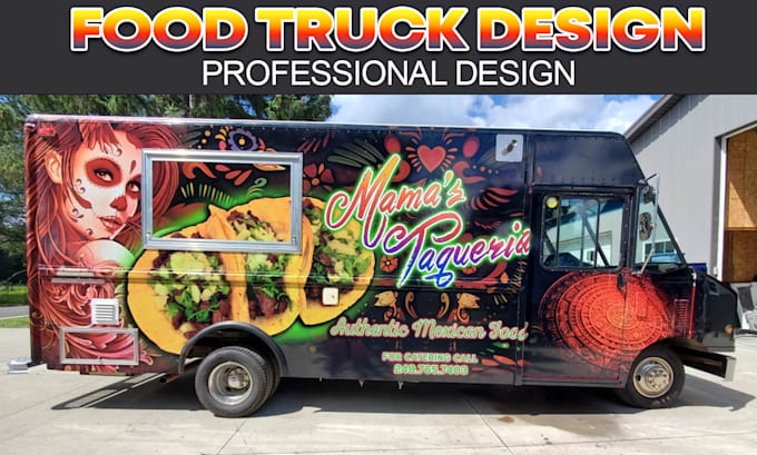 Gig Preview - Design stylish food truck wrap,  trailer wrap, or food van wrap design