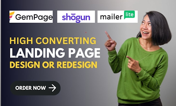 Bestseller - build landing page using gempages, shogun or mailerlite