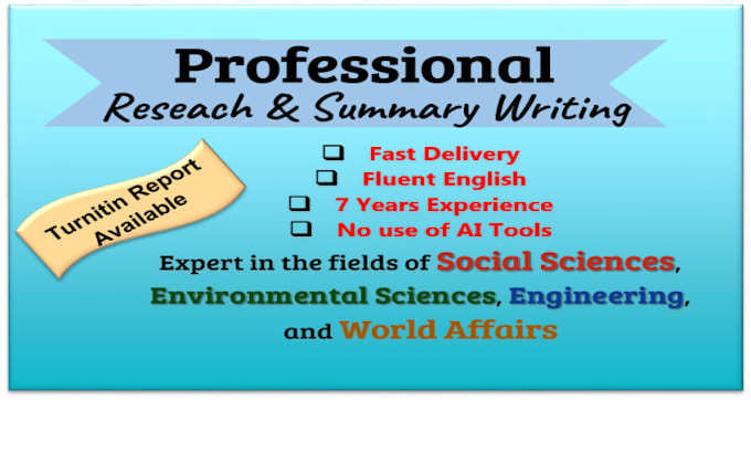 Gig Preview - Do professional research and summary writing