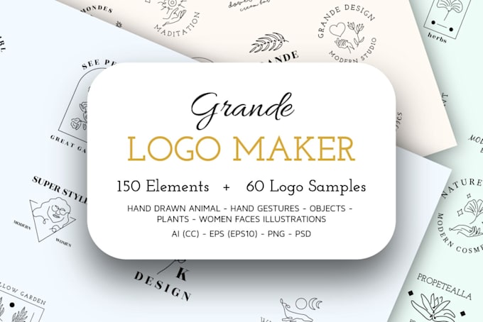 Gig Preview - Provide a minimalist, elegant logo bundle kit editable for your brand