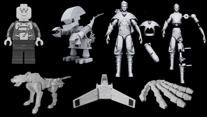 Gig Preview - Sculpt 3d lego model, figurine, 3d bjd toy, 3d articulated model for 3d printing