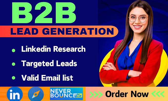 Gig Preview - Do b2b linkedin lead generation, contact email list, and prospect list building