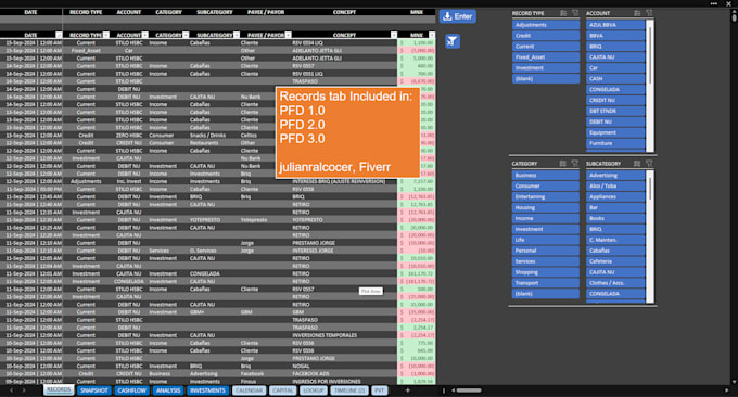 Gig Preview - Develop a customized excel dashboard for your personal finance management