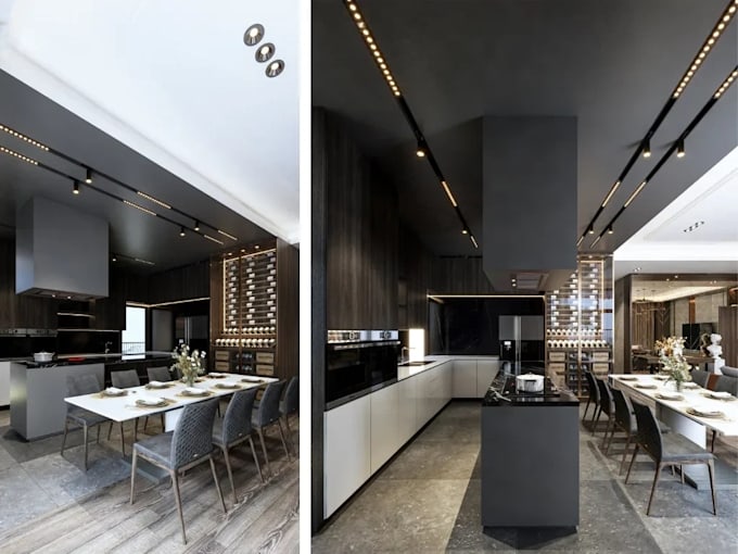 Gig Preview - Design interior, modern kitchen interior