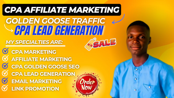 Gig Preview - Do cpa marketing golden goose traffic, golden goose seo cpa lead generation