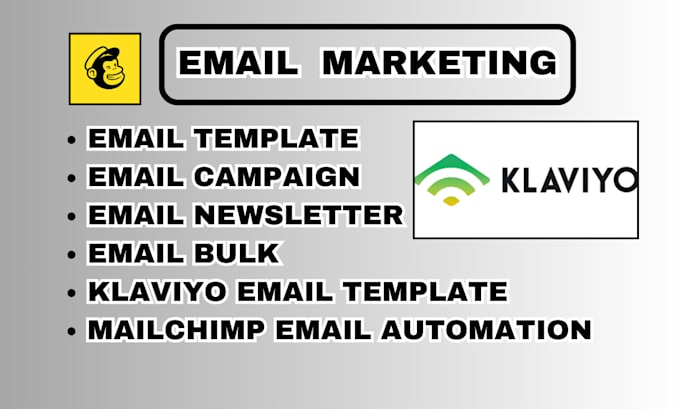 Gig Preview - Do email marketing software klaviyo and mailchimp email template and email blast