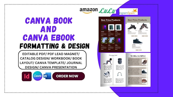 Gig Preview - Design canva ebook pdf, workbook canva recipe editable template, kdp low content