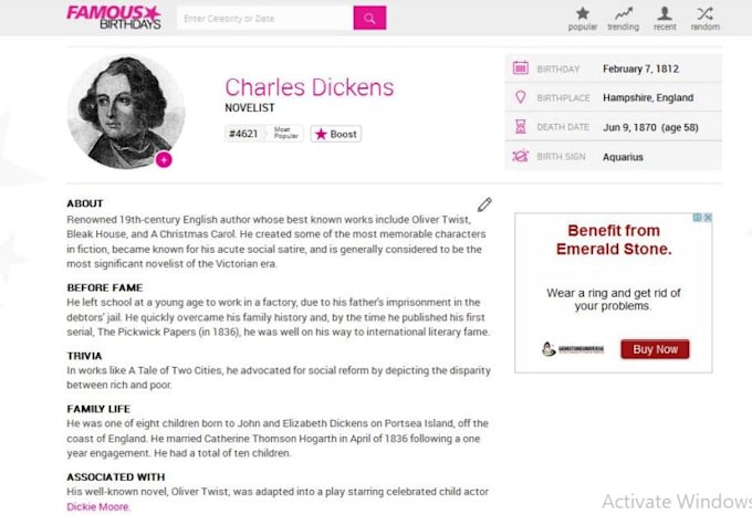 Gig Preview - Create a famous birthdays profile boost your famous birthday, famous influencer