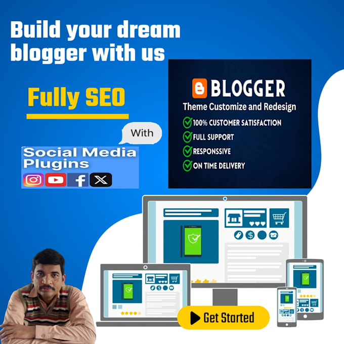 Bestseller - design customize SEO friendly blogger website